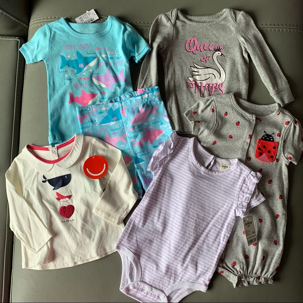 NWT bundle of 6 baby girl clothes